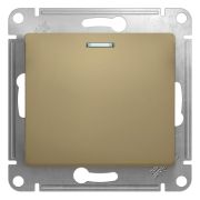 GLOSSA Переключатель одноклавишный с подсветкой в рамку титан схема 6а