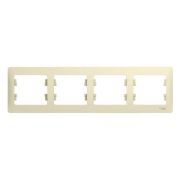 GLOSSA Рамка горизонтальная 4 поста бежевая