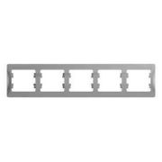 GLOSSA Рамка горизонтальная 5 постов алюминий