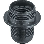 Патрон люстровый Е27 пластик с кольцом черный