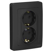 BLANCA скрытой установки розетка двойная с заземлением со шторками, 16А, 250В, антрацит