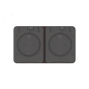 AtlasDesign PROFI IP54 О/У РОЗЕТКА двойная с з/к со шторками 16А, КОРИЧНЕВЫЙ