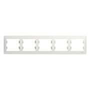 GLOSSA Рамка горизонтальная 5 постов белая