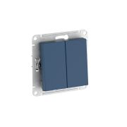 ATLASDESIGN 2-клавишный ВЫКЛЮЧАТЕЛЬ, сх.5, 10АХ, быстрозажимные клеммы, АКВАМАРИН