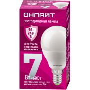 Лампа светодиодная 7вт OLL-G45-7-230-4K-E14-FR PRO 90-240В ОНЛАЙТ