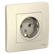 BLANCA скрытой установки розетка с заземлением без шторок, 16А, 250В, молочный