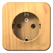 BLANCA Розетка наружная с заземлением без шторок с изолирующей пластиной, 16А, 250В, ясень