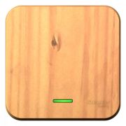 BLANCA одноклавишный выключатель наружный (cх.1) с подсветкой и изолирующей пластиной, 10а, 250b, ясень