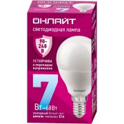 Лампа светодиодная 7вт OLL-G45-7-230-6.5K-E14-FR PRO 90-240В ОНЛАЙТ