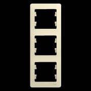 GLOSSA Рамка 3 поста вертикальная бежевая