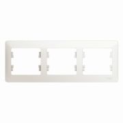 GLOSSA Рамка 3 поста горизонтальная перламутр