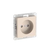 ATLASDESIGN РОЗЕТКА без заземления со шторками, 16А, быстрозажимные клеммы, БЕЖЕВЫЙ