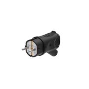 Вилка 2К+З угловая каучуковая 16А/250В IP44 Чёрная MultiSet