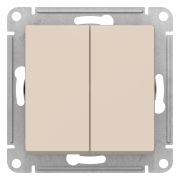 ATLASDESIGN 2-клавишный переключатель, перекрестный, 2 x сх. 7, 10АХ, механизм, БЕЖЕВЫЙ