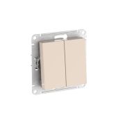 ATLASDESIGN 2-клавишный ВЫКЛЮЧАТЕЛЬ, сх.5, 10АХ, быстрозажимные клеммы, БЕЖЕВЫЙ