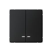 ARTGALLERY 2-клавишный ВЫКЛЮЧАТЕЛЬ с подсветкой, сх.5а, 10АХ, механизм, быстрозажимные клеммы, КАРБОН