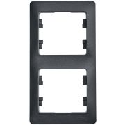 GLOSSA Рамка 2 поста вертикальная антрацит