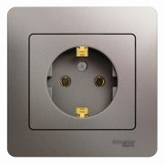 GLOSSA розетка с заземлением в сборе платина