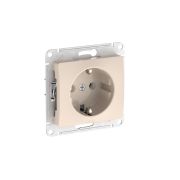 GLOSSA РОЗЕТКА с заземлением, 16А, быстрозажимные клеммы, БЕЖЕВЫЙ