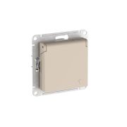 ATLASDESIGN РОЗЕТКА с заземл. со шторк. с крышкой, 16А,IP20,мех., быстрозажимные клеммы, ПЕСОЧНЫЙ