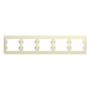 GLOSSA Рамка горизонтальная 5 постов бежевая