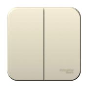 Выключатель BLANCA двухклавишный наружный (схема 5) с изоляционной пластиной 6A 250B молочный