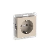 ATLASDESIGN РОЗЕТКА с заземлением, 16А, быстрозажимные клеммы, ПЕСОЧНЫЙ