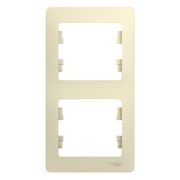 GLOSSA Рамка 2 поста вертикальная бежевая