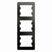 GLOSSA Рамка 3 поста вертикальная антрацит