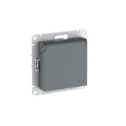 ATLASDESIGN РОЗЕТКА с заземл. со шторк. с крышкой,16А,IP20,мех., быстрозажимные клеммы, ГРИФЕЛЬ