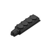 Колодка 4х розетка четырехместная 2К+З каучуковая 16А/250В IP44 Чёрная MultiSet
