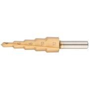 Сверло ступенчатое HSS по металлу, 5 ступеней, 4-12 мм