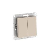 ATLASDESIGN 2-клавишный ВЫКЛЮЧАТЕЛЬ, сх.5, 10АХ, быстрозажимные клеммы, ПЕСОЧНЫЙ