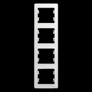 GLOSSA Рамка 4 поста вертикальная белый