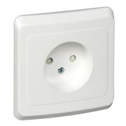 ЭТЮД Розетка скрытая без заземления со шторками белая