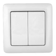 ХИТ Выключатель двухклавишный скрытый 250В 6А белый