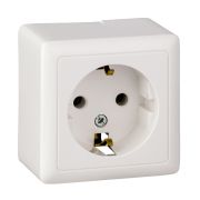 ХИТ Розетка с заземлением наружная 250В 16А белая