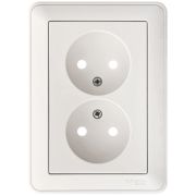 W59 Розетка двойная скрытая без заземления 16А белая