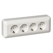 Розетка ОУ С ЗК 4 Я монтажная плата белая