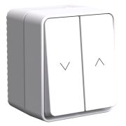 ATLASDESIGN PROFI IP54 2-клавишный ВЫКЛЮЧАТЕЛЬ ДЛЯ ЖАЛЮЗИ, 2хсх.4, БЕЛЫЙ