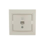 Розетка компьютерная 1-м СП Mira RJ45 крем./крем.. LEZARD 701-0303-139