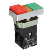 Кнопка LAY5-BW8465 «I-O» 1НО сдвоенная с подсветкой KARAT IEK BBD40-BW-K51