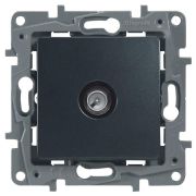 Розетка телевизионная TV СП Etika 2дБ 0-2400МГц с топологией «звезда» механизм антрацит IEK 672651